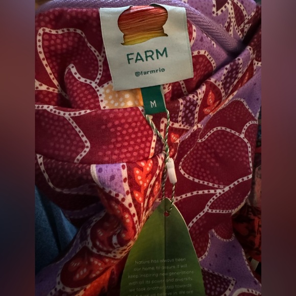 NWT FARM Rio Lilac Mixed Prints Sweatshirt in Multi - Size Medium - Picture 5 of 6